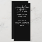 Schwarz-weiße Monogramm-Hochzeitsprogramme Programm (Vorne/Hinten)