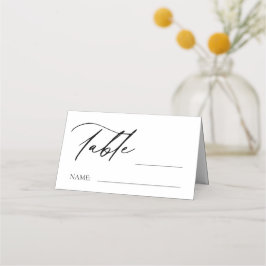 Schwarz-weiße Monogramm-Hochzeitstil-Tischnummer Platzkarte