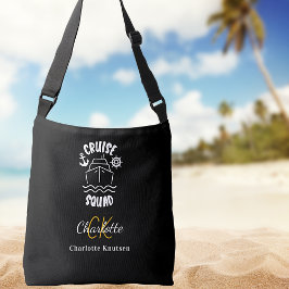 Schwarz-weiße Monogramm-Initialen für das Kreuzung Tragetaschen Mit Langen Trägern