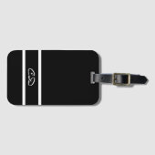 Schwarz-weiße Monogramm-Initialen Gepäckanhänger (Vorderseite (Horizontal))