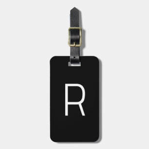 Schwarz-weiße Monogramm-Initialen Geschenk benutze Gepäckanhänger