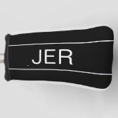 Schwarz-weiße Monogramm-Initialen Golf Headcover (Vorderseite)