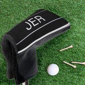 Schwarz-weiße Monogramm-Initialen Golf Headcover