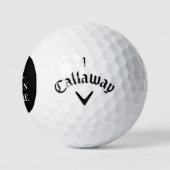 Schwarz-weiße Monogramm-Initialen Golfball (Logo)