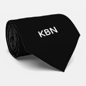 Schwarz-weiße Monogramm-Initialen Hochzeitsformale Krawatte (Gerollt)