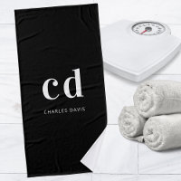 Schwarz-weiße Monogramm-Initialen minimalistisch