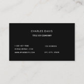 Schwarz-weiße Monogramm-Initialen minimalistisch e Visitenkarte (Rückseite)