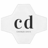 Schwarz-weiße Monogramm-Initialen minimalistisch Fußball (Flach)