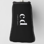 Schwarz-weiße Monogramm-Initialen minimalistisch Golf Headcover (Rotieren 90)