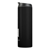 Schwarz-weiße Monogramm-Initialen minimalistisch Thermosbecher (Nach rechts gedreht)
