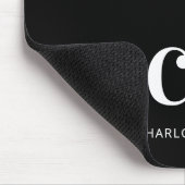 Schwarz-weiße Monogramm-Initialen nach modernen Ma Mousepad (Ecke)