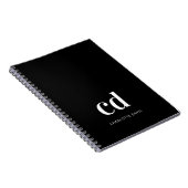 Schwarz-weiße Monogramm-Initialen nach modernen Ma Notizblock (Rechte Seite)