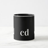 Schwarz-weiße Monogramm-Initialen nach modernen Ma Tasse (Zentrum)