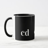 Schwarz-weiße Monogramm-Initialen nach modernen Ma Tasse (Links)