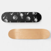 Schwarz-weiße Monogramm-Initialen Skateboard (Horizontal)