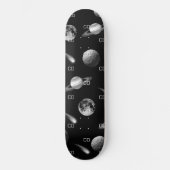 Schwarz-weiße Monogramm-Initialen Skateboard (Vorderseite)