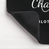 Schwarz-weiße Monogramm-Initittien Name minimalist Mousepad (Ecke)
