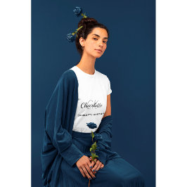 Schwarz-weiße Monogramm-Initittien Name minimalist T-Shirt