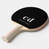 Schwarz-weiße Monogramm-Initittien Name minimalist Tischtennis Schläger (Vorderseite)