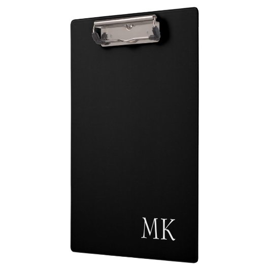 Schwarz-weiße Monogramm Klemmbrett (Links)