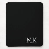 Schwarz-weiße Monogramm Mousepad (Vorne)