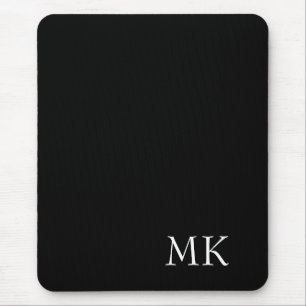 Schwarz-weiße Monogramm Mousepad