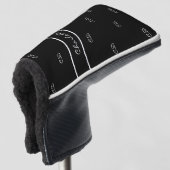 Schwarz-weiße Monogramm-Namensinitialen elegant Golf Headcover (3/4 Vorderseite)