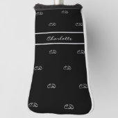 Schwarz-weiße Monogramm-Namensinitialen elegant Golf Headcover (Rotieren 90)