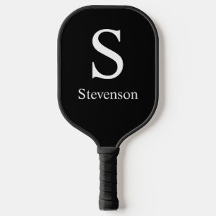 Schwarz-weiße Monogramm Personalisiert Pickleball Schläger