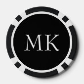 Schwarz-weiße Monogramm Pokerchips (Rückseite)