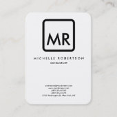 Schwarz-weiße Monogramm-Qualität einzigartig Visitenkarte (Vorderseite)