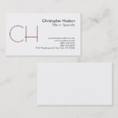 Schwarz-weiße Monogramm-Visitenkarte Visitenkarte (Vorne/Hinten)