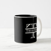 Schwarz-weiße Monogramm Zweifarbige Tasse (VorderseiteRechts)