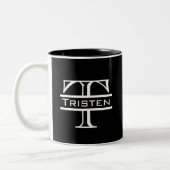 Schwarz-weiße Monogramm Zweifarbige Tasse (Links)