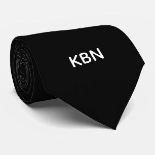 Schwarz-weiße Monogrammanfangsbuchstaben Hochzeits Krawatte