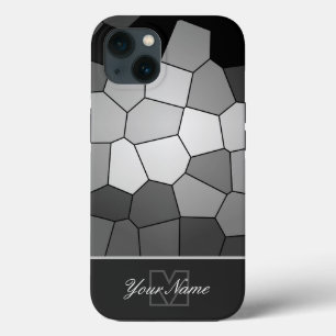 Schwarz-weiße Mosaikfliesen persönliche Monogram! Case-Mate iPhone Hülle