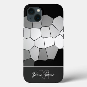 Schwarz-weiße Mosaikfliesen persönliche Monogram!  Case-Mate iPhone Hülle