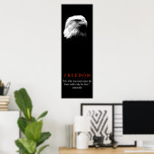 Schwarz-weiße Motivierend FREEDOM Bald Eagle Poste Poster (Heimbüro)