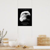 Schwarz-weiße Motivierend Führung Bald Eagle Poster (Küche)