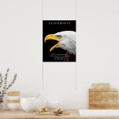 Schwarz-weiße Motivierend Führung Bald Eagle Poster (Küche)