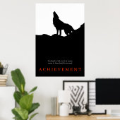 Schwarz-weiße Motivierend Wolf Poster Print (Heimbüro)