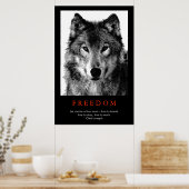 Schwarz-weiße Motivierend Wolfsaugen drucken Poster (Küche)