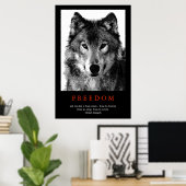 Schwarz-weiße Motivierend Wolfsaugen drucken Poster (Heimbüro)