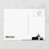 Schwarz-weiße Motorrad-Silhouette Vielen Dank Postkarte (Rückseite)