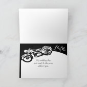 Schwarz-weiße Motorradmatron Einladung (Innenseite)