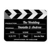 Schwarz-weiße Movie Clap Board Hochzeit Sichern Si Magnet (Horizontal)