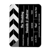 Schwarz-weiße Movie Clap Board Hochzeit Sichern Si Magnet (Vertikal)