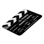Schwarz-weiße Movie Clap Board Hochzeit Sichern Si Magnet (Linke Seite)