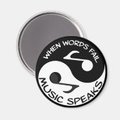 Schwarz-weiße Musiknote Moderne Musik Magnet (Vorderseite/Rückseite)