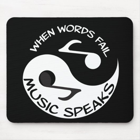Schwarz-weiße Musiknote Moderne Musik Mousepad (Vorne)